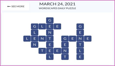 Wordscapes daily puzzle Wednesday March 24: What are the answers today?